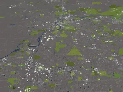 Dayton USA 50x50km City Map 3D model
