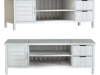 Esterel Two Tone 1-Door 2-Drawer TV Unit 3D model