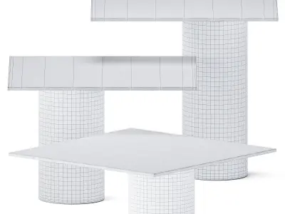 Square Side Tables Petra by Arketipo 3D model