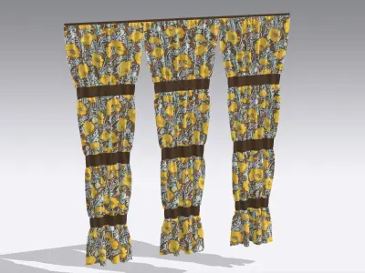 Curtain Low-poly 3D model
