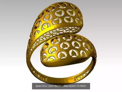 10 BEAUTIFUL LIGHT WEIGHT RINGS READY TO PRINT 3D Model Pack