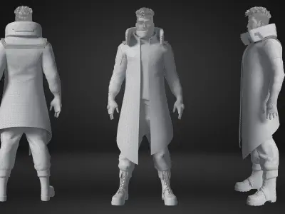 CyberPunk Guy Low-poly 3D model