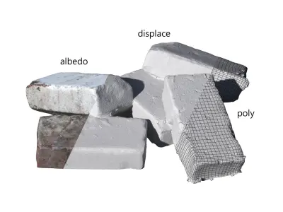 Ultra realistic Old Brick Scan 8k HD Low-poly 3D model order