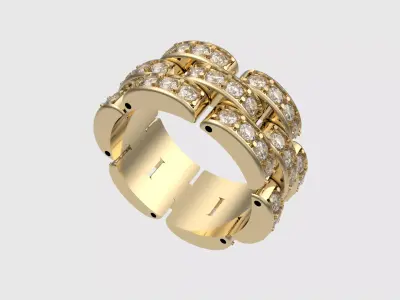 Flexible Chain Links Sparkling Wedding Ring JDBCo 3D print model