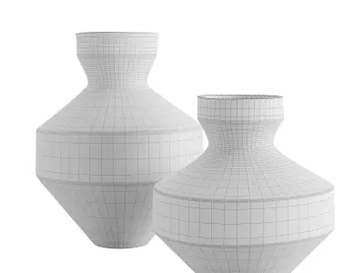 Marla White Paper Mache Vase 3D model