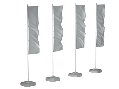 Banner flags 3D model