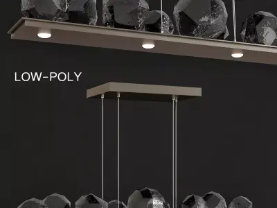 Hand Blown Glass Lighting low poly 3d model Low-poly 3D model