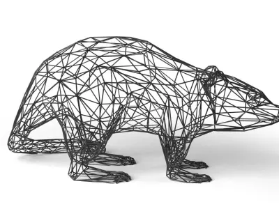 Mouse Wireframe Low-poly 3D model