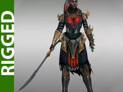 Teela 3D Rigged Model 3D model