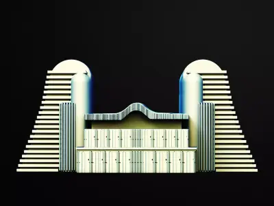 The Twin Arches Of Aeon Building Scifi 3D Printable STL File 3D print model