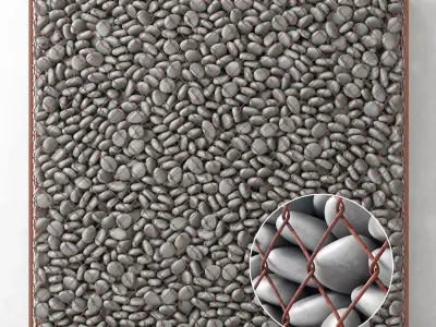 Gabion big gray pebble 3D model