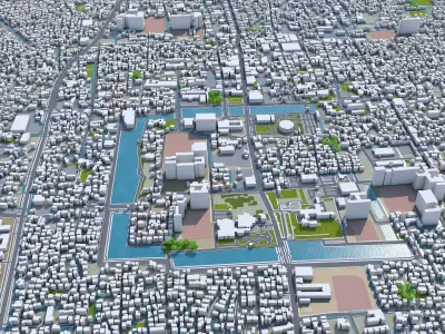 Saga City Japan 50km Low-poly 3D model