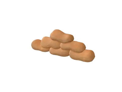 Sandbag v2 001 Low-poly 3D model