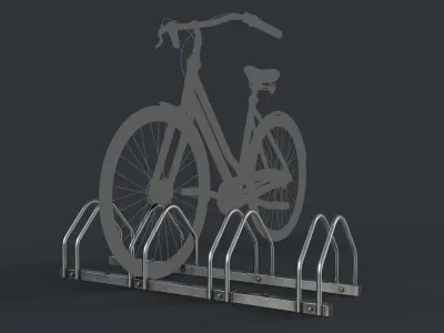 Bike Rack 2 PBR Game Ready Low-poly 3D model