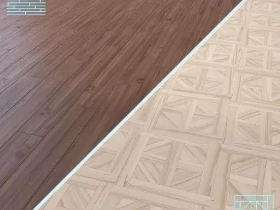 Parquet - Laminate - Wooden floor 2 in 1 Low-poly 3D model 47