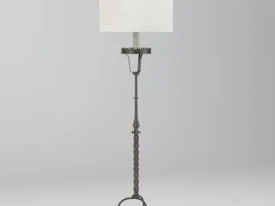 Tall Forged Iron Floor Lamp 3D model