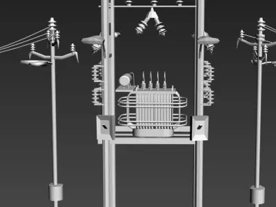 Power Transformer- low poly  Low-poly 3D model