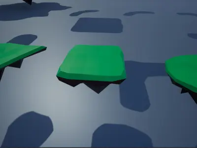 lowpoly floating platforms and islands Low-poly 3D model