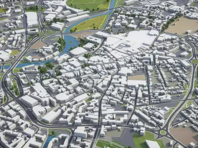 Derby - 3D City Model Low-poly 3D model