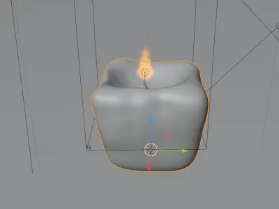 white cylindrical candle 3d-model  Low-poly 3D model