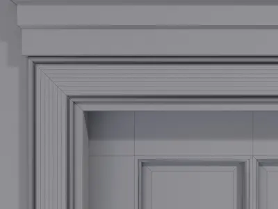 Elegant interior door with glazing 3D model