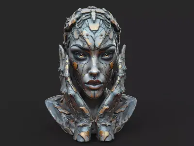Cyberpunk Head High Detail 3D model