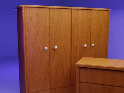 Cupboard drawers and wardrobe  3D model