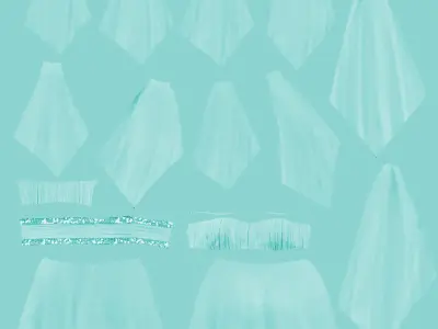 Chiffon Strapless Cocktail Dress with Draped Frills Low-poly 3D model