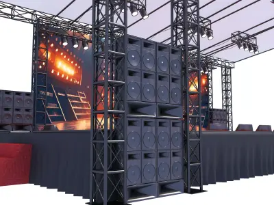 Concert Stage Low-poly 3D model