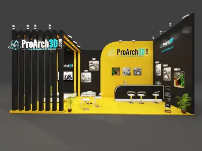 Exhibition stall 8 mtr x 4 mtr 2 sides open 3D model 3D model