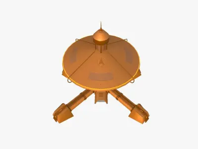 SciFi Facility C04 Orange - Sci Fi Exterior Design Low-poly 3D model