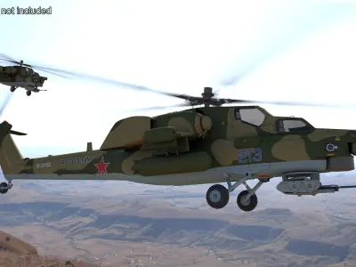  Combat Helicopter Mi-28 Rigged for Maya 