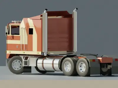 Semi truck Cabover Free low-poly 3D model