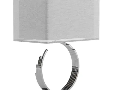 Riley Silver Leaf Table Lamp Low-poly 3D model