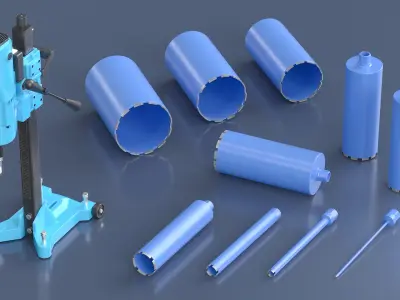  Concrete Core Drill Machine with Core Bit Set Blue 