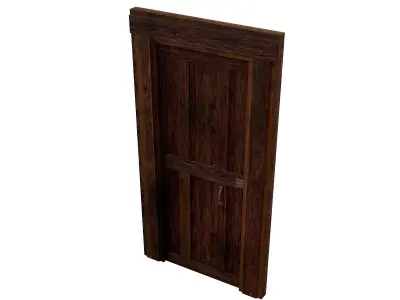 Old Wood Door Low-poly 3D model