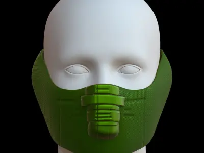 Gas mask helmet 3d model scifi Low-poly  Low-poly 3D model 148