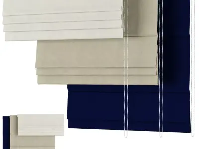 Roman Curtains 159 Make My Blinds Rustic weave 3D model