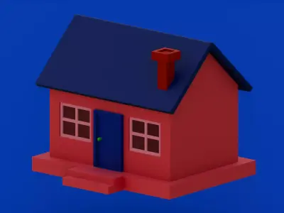 3D House Low-poly 3D model