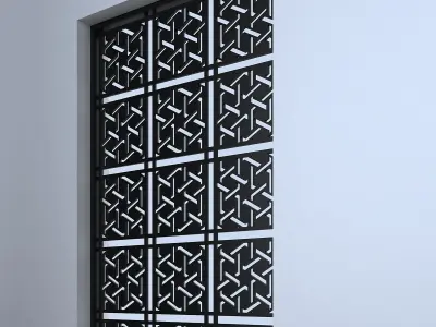 3d screen window with pattern Low-poly 3D model