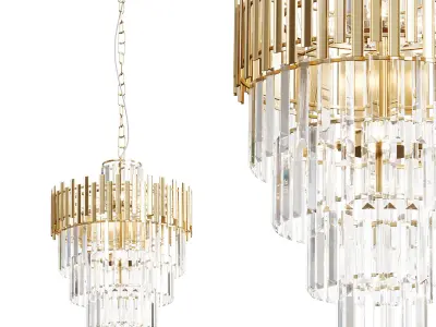 Tierizo Modern Tapered Tiered Crystal Chandelier 3D model