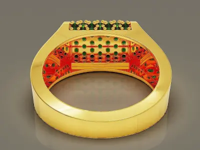 Pave set round shape diamond ring Free 3D print model