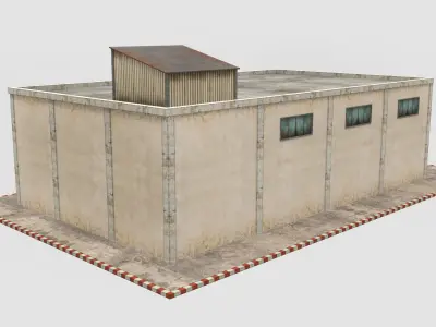 Warehouse Building - Low Poly Low-poly 3D model