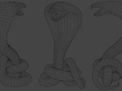 Serpent Idol Low-poly 3D model