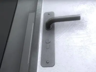 Animated Metal Door Version 1 Low-poly 3D model