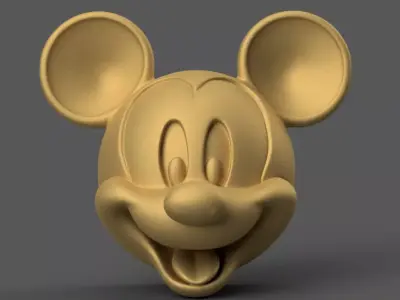 Cute Cartoon Mouse Wall Art STL for Magnet or Decor 3D print model