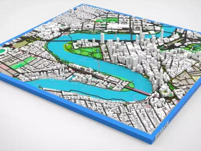 Cityscape Brisbane Queensland Australia 3D model