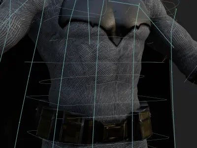 Batman 3D Model Zack Snyder Fully Rigged Cape Blender FBX OBJ Low-poly 3D model