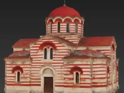 Historical Byzantine Church 3D Model Low-poly 3D model