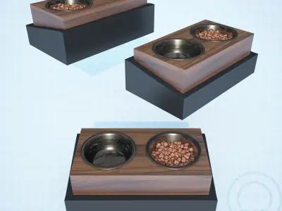 Pet bowl wet food water - Max 3D model